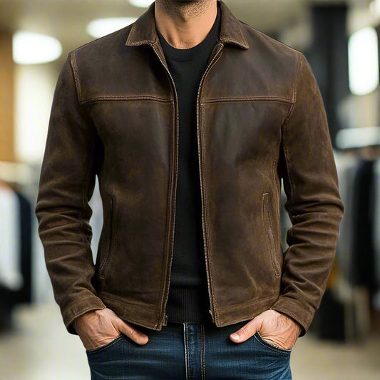 Veste Zippée En Cuir Premium